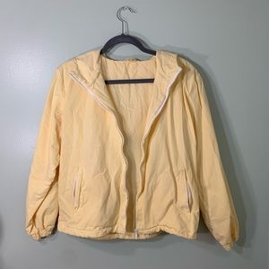 Brandy melville yellow hooded zip-up
